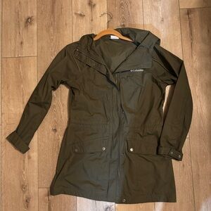 Columbia Women's Rain Jacket in Dark Olive